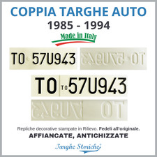 Coppia Targhe Auto Epoca