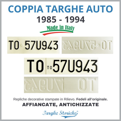 Coppia targhe auto epoca - coppia,