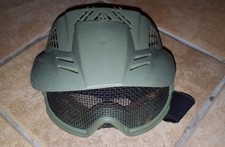 Maschera Occhiale Visiera Softair Verde rete nera antiappanno