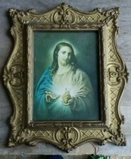 Stampa Sacro Cuore Di Gesù Quadro lavorato