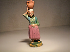 Antico pastore per presepe in terracotta ANNI 30 DONNA CON  BROCCA 10 CM