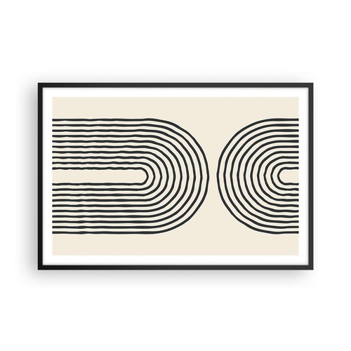 Poster 91x61cm linee ovale - 91x61cm,
