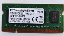 RAM DDR2 PNY Technologies Europe da 512MB modulo di memoria RAM per laptop