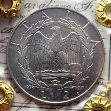 2 Lire -Ac/Ni- 1939 XVIII "Impero" - qFDC- Perizia F.Cavaliere