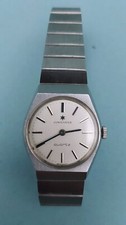 JUNGHANS Quartz Orologio Vintage Tedesco Acciaio Quadrante Bianco Lavorato