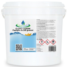 Acquaverde CLORO 4 AZIONI PASTIGLIE 200 gr MULTIFUNZIONE per ACQUA PISCINA 10 kg