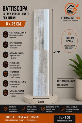 1pz battiscopa effetto - 1pz, (45cm)