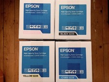 4 X Toners Original Epson Aculaser C2600 C2600N / 0226 0227 0228 0229