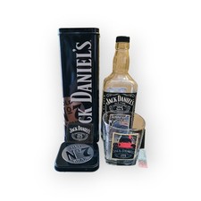 Jack Daniel’s Set Collezione Latta + Bicchiere 200ml + Bottiglia Vuota Originale