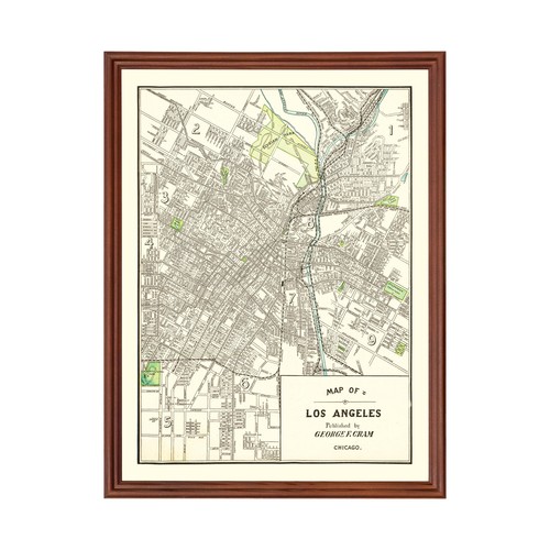Vecchia mappa los angeles - mappa, di