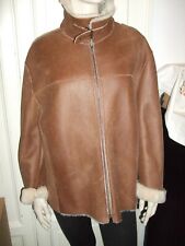 GIACCA BOMBER PELLE PELLICCIA FUR  SHEEPSKIN AGNELLO MONTONE UNISEX SHEARLING 