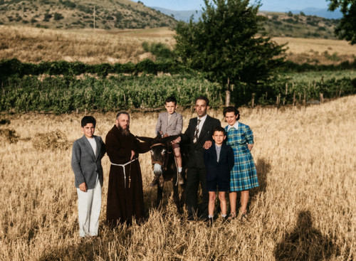 Foto 1940 frate prete asinello - foto,