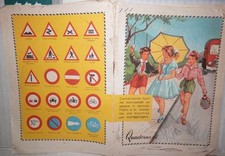 VECCHIO QUADERNO SCOLASTICO EDUCAZIONE STRADALE SEGNALI STRADALI DI SCUOLA E