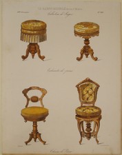 Stampa antica design arredamento incisione engraving gravure grabado