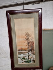 M. Beacovich 22-12-1913 "scorcio neve" acquerello cm. 76x30,  in cornice 
