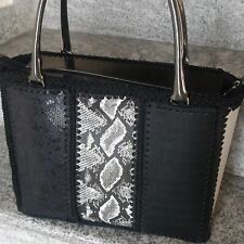 Borsa donna molto capiente in ecopelle maculata nei toni del nero e grigio