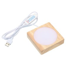 Wooden Base With LED 3.2x3.2"