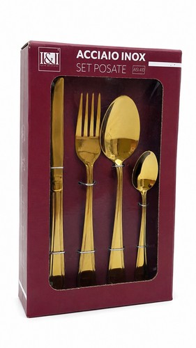 Set posate pezzi oro - set,