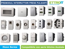 MODULI PRESE INTERRUTTORI SHUCKO COMPATIBILE BTICINO SERIE AXOLUTE SILVER