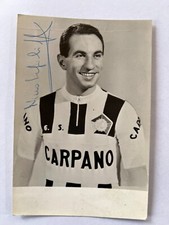Autografo NINO DEFILIPPIS (†2010)-Squadra CARPANO anni 50/60-Ciclista ITALIA-firmato-AK