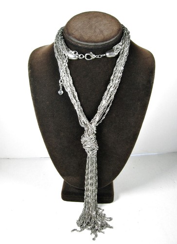 Collana nodata argentato - collana,