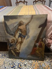 antico quadro olio su tela Cristo Risorto Epoca  700 Senza Cornice