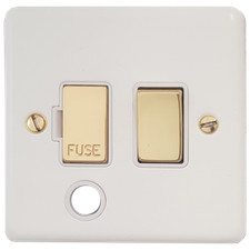 G&H CW256-PB piastra standard bianco opaco fuso sperone 13A commutata e presa flessibile