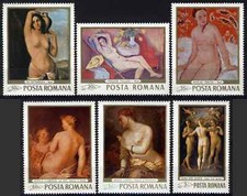 Romania 1969 Paintings,Nudes,Arts,Venus and Cupid,Mythology,6v set MNH