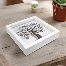 Svuotatasche Albero Della Vita in Legno Su Mattonella Gres Porcellanato Prodotto