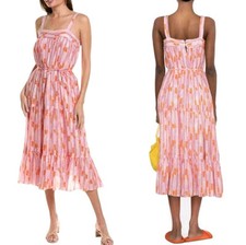 Abito midi Lemlem Gigi Sweepy S arancione magenta Kenya