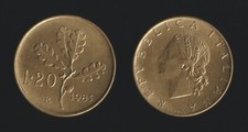 20 LIRE 1985 RAMO DI QUERCIA -