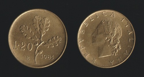 Lire 1985 ramo quercia - ramo,