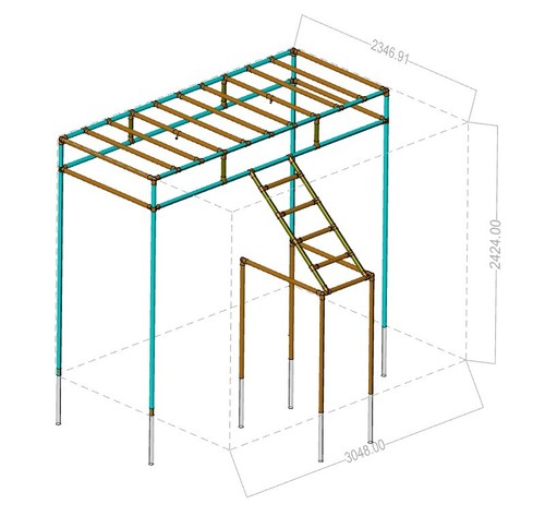 Pull rig monkey bars - up,