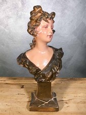 Statua busto donna gesso Art nouveau numerata 367