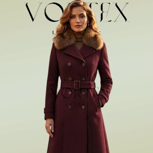 Trench donna pelle marrone