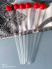 Set 6 cannucce miscelatori vetro soffiato drink  cocktail bibita anni 50 vintage