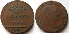 Moneta 10 Tornesi 1825 Napoli