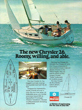 Chrysler 26 1976 barca barca a vela vela regata marinaio daysailer stampa d'epoca annuncio