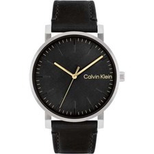 Orologio Uomo CK CALVIN KLEIN TIMELESS 25200262 Vera Pelle Nero