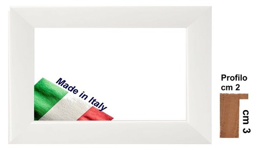 Cornice bianca lucida - , legno