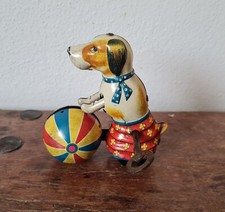 CANE con PALLONE  giocattolo a molla vintage