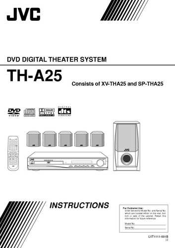 Jvc a25 tha25 sistema - jvc, xv-tha25