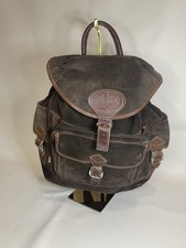 ZAINO MARRONE STILE VINTAGE IN PELLE E TESSUTO IN BUONE CONDIZIONI