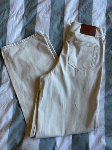 Pantaloni crema gamba - , larga