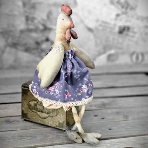 Vintage stoffhuhn hahn - vintage,