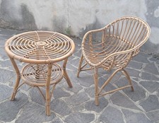 tavolino e poltroncine in vimini rattan da ritirare sul posto