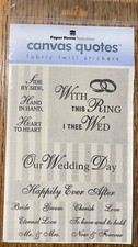 Paper House Productions Our Wedding Day ~Twill Canvas Quotes Scrapbooks Stickers