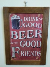 targa in legno cartello birra pubblicità Inglese vintage insegna cornice andmade