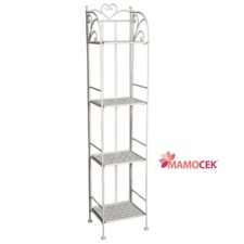 ETAGERE Libreria scaffale ferro bianco 4 mensole piani cm34 h153 stretta shabby