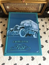 Targa metallo Camion Fiat riproduzione vintage no insegna smaltata